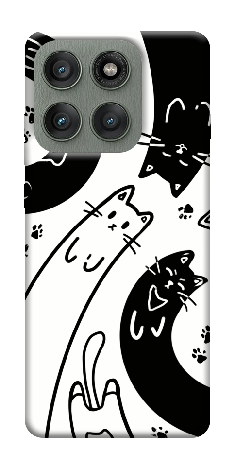 Чохол Чорно-білі коти для Motorola Edge 60 Pro