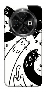 Чехол Черно-белые коты для TECNO Spark 30C (KL5n)