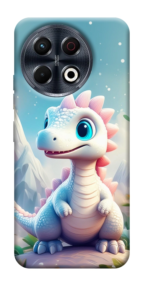 Чохол Білий дракоша для TECNO Spark 30 Pro (KL7)