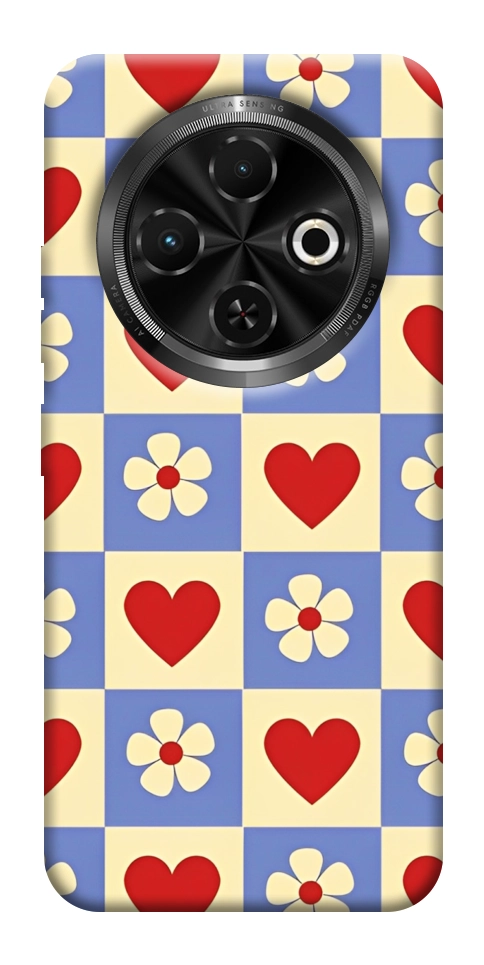 Чехол Сердечки-цветочки для TECNO Spark 30C (KL5n)