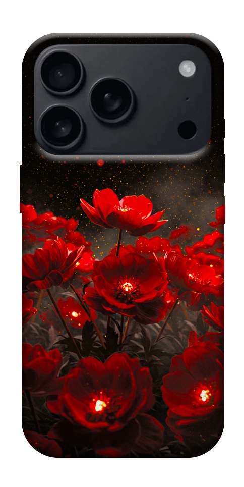 Чехол Burning flowers для iPhone 17 Pro