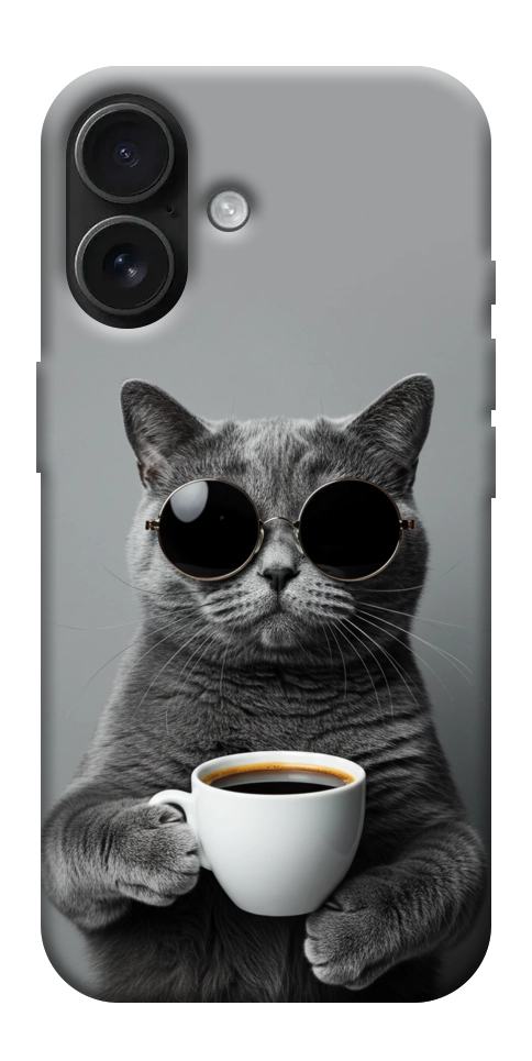 Чохол Grey cat coffee для iPhone 17