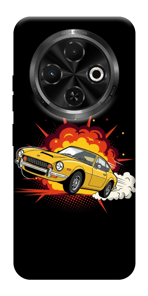 Чехол Retro comics car black для TECNO Spark 30C (KL5n)