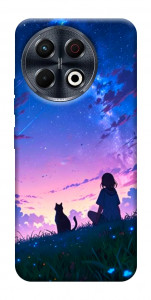 Чохол Space girl and cat для TECNO Spark 30 Pro (KL7)