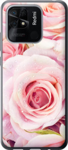 Чехол для Xiaomi Redmi 10C Розы (Розовый)