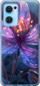 Чехол для Oppo Reno7 5G Магический цветок (Фиолетовый)