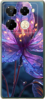 Чехол для Infinix Note 40 Pro 4G Магический цветок (Фиолетовый)