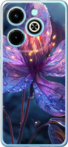 Чехол для Infinix Hot 40i Магический цветок (Фиолетовый)