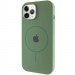 Чохол Silicone Case Full Protective (AA) with Magnetic Safe на Apple iPhone 12 Pro Max (6.7") (Зелений / Pine green)