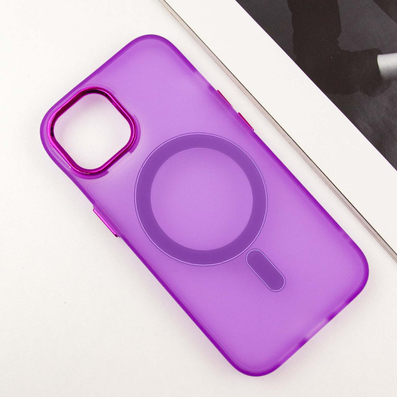 Фото Чохол TPU+PC Lily with Magnetic safe на Apple iPhone 15 (6.1") (Purple) в маназині vchehle.ua