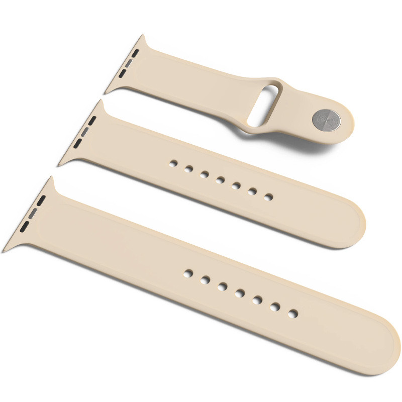 Силіконовий ремінець для Apple Watch Sport Band 38 / 40 / 41 (S/M & M/L) 3pcs (Бежевий / Antigue White)