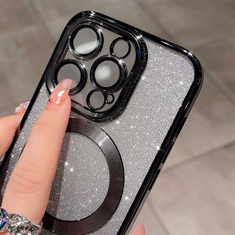 TPU чехол Delight case with Magnetic Safe с защитными линзами на камеру для Apple iPhone 13 Pro (6.1") (Черный / Black) в магазине vchehle.ua