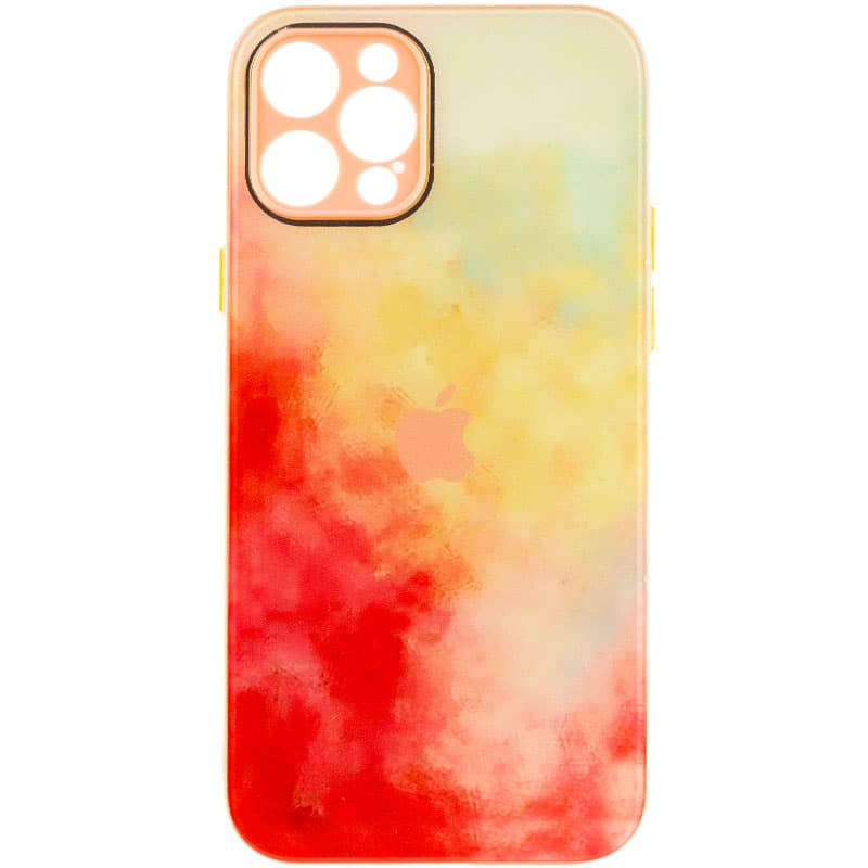 Чехол TPU+Glass Impasto abstract на Apple iPhone 12 Pro Max (6.7") (Red yellow)