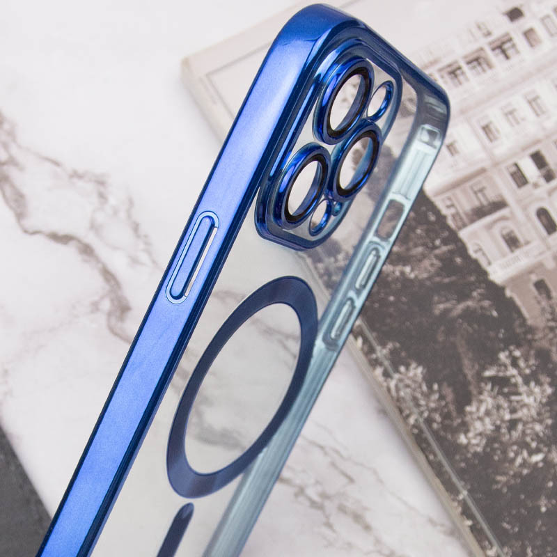 Купить TPU чехол Fibra Chrome with Magnetic safe для Apple iPhone 13 Pro (6.1") (Blue) на vchehle.ua