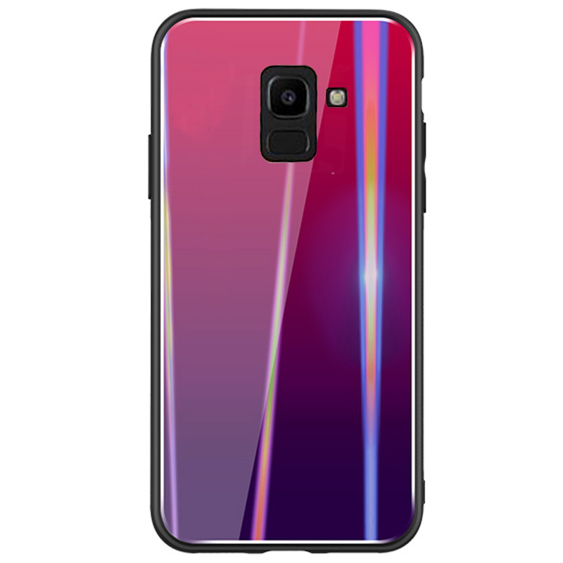 

TPU+Glass чехол Gradient Aurora для Samsung Galaxy A6 (2018) (Малиновый) 681007
