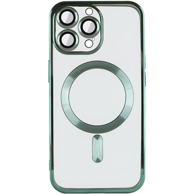 Фото TPU чохол Fibra Chrome with Magnetic safe на Apple iPhone 14 Pro Max (6.7") (Green) в маназині vchehle.ua