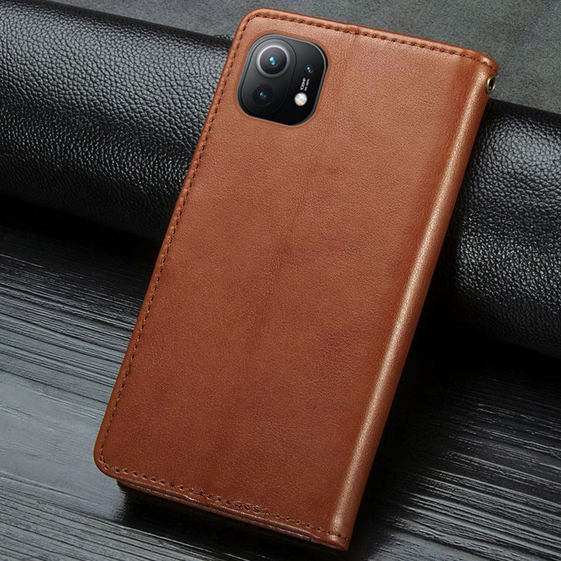 Заказать Кожаный чехол-книжка GETMAN Gallant (PU) для Xiaomi Mi 11 (Коричневый) на vchehle.ua