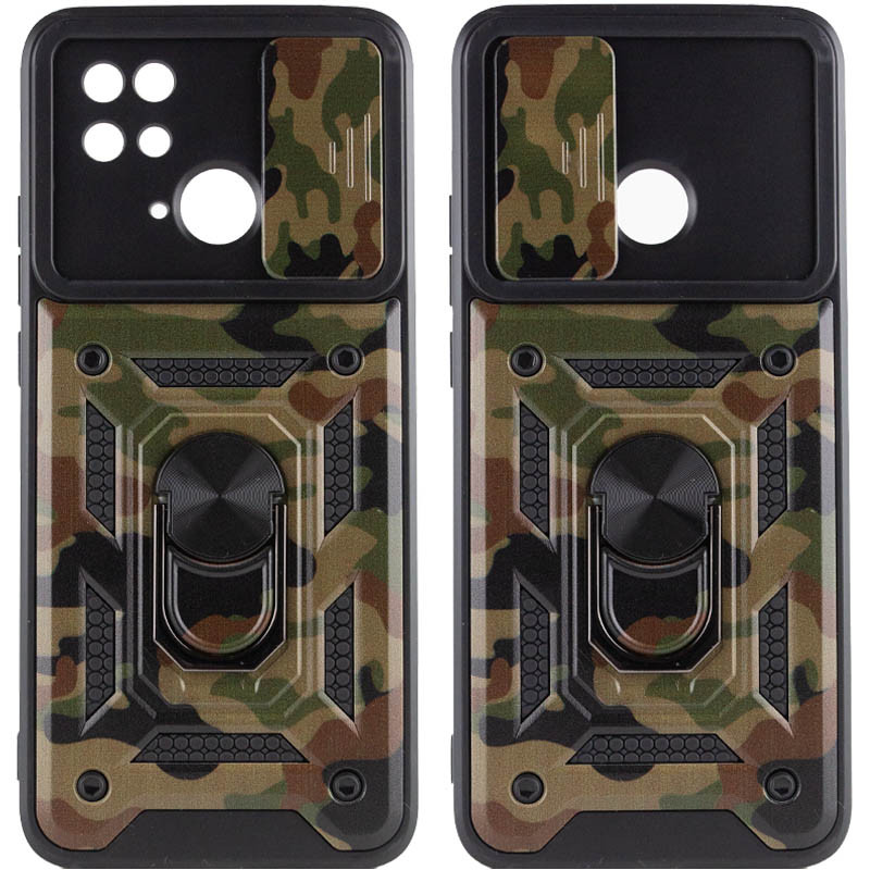 Ударопрочный чехол Camshield Serge Ring Camo для Xiaomi Redmi 10C (Коричневый / Army Brown)