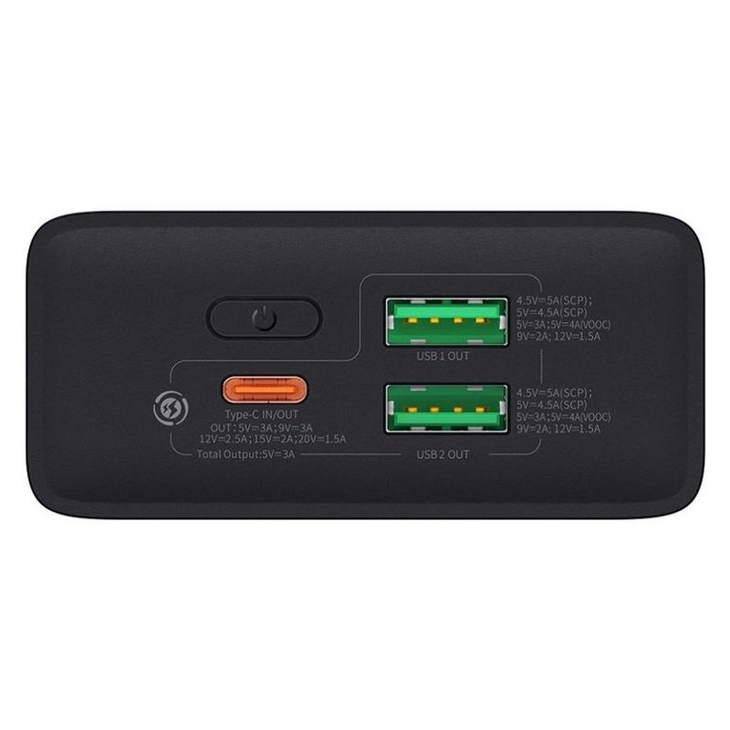 Купити Портативний ЗП Power Bank Baseus Adaman2 Digital Display 30W VOOС OS 20000 mAh (PPAD050101) (Black) на vchehle.ua