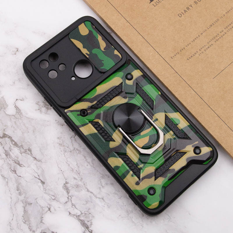 Купить Ударопрочный чехол Camshield Serge Ring Camo для Xiaomi Redmi 10C (Зеленый / Army Green) на vchehle.ua