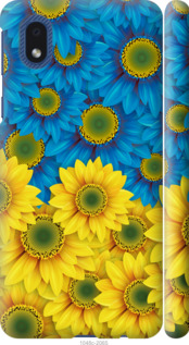 Чехол Жёлто-голубые цветы для Samsung Galaxy A01 Core A013F