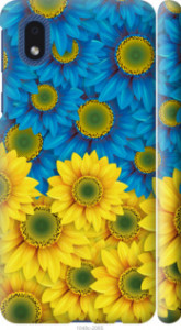 Чехол Жёлто-голубые цветы для Samsung Galaxy A01 Core A013F