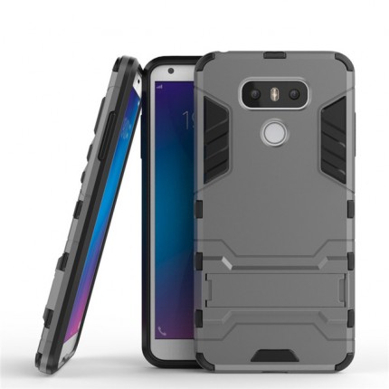 

Ударопрочный чехол-подставка Transformer для LG G6 (Металл / Gun Metal) 59514