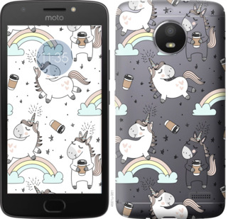 

Чехол Единорог и кофе для Motorola Moto E4 841138