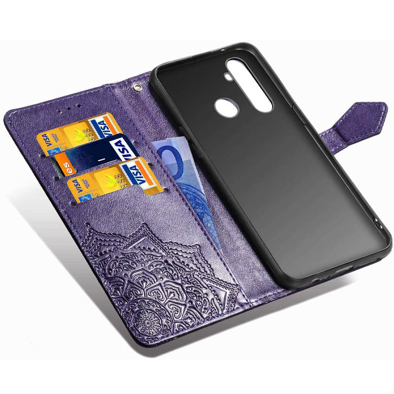 Кожаный чехол-книжка Art Case с визитницей для Realme 5 / 6i (Фиолетовый) в магазине vchehle.ua