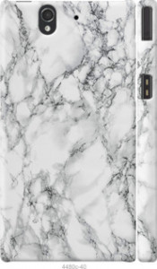 Чехол Мрамор белый для Sony Xperia Z C6602
