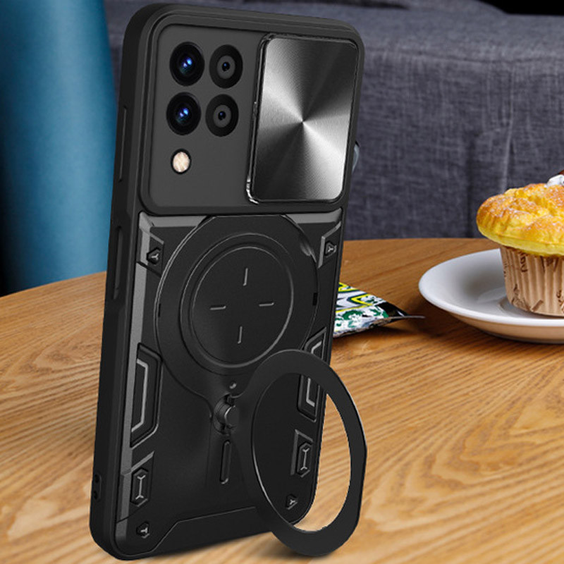 Купить Ударопрочный чехол Bracket case with Magnetic для Samsung Galaxy A22 4G / M32 (Black) на vchehle.ua