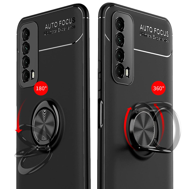 Купити TPU чохол Deen ColorRing під магнітний тримач (opp) на Huawei P Smart (2021) / Y7a (Чорний / Чорний) на vchehle.ua