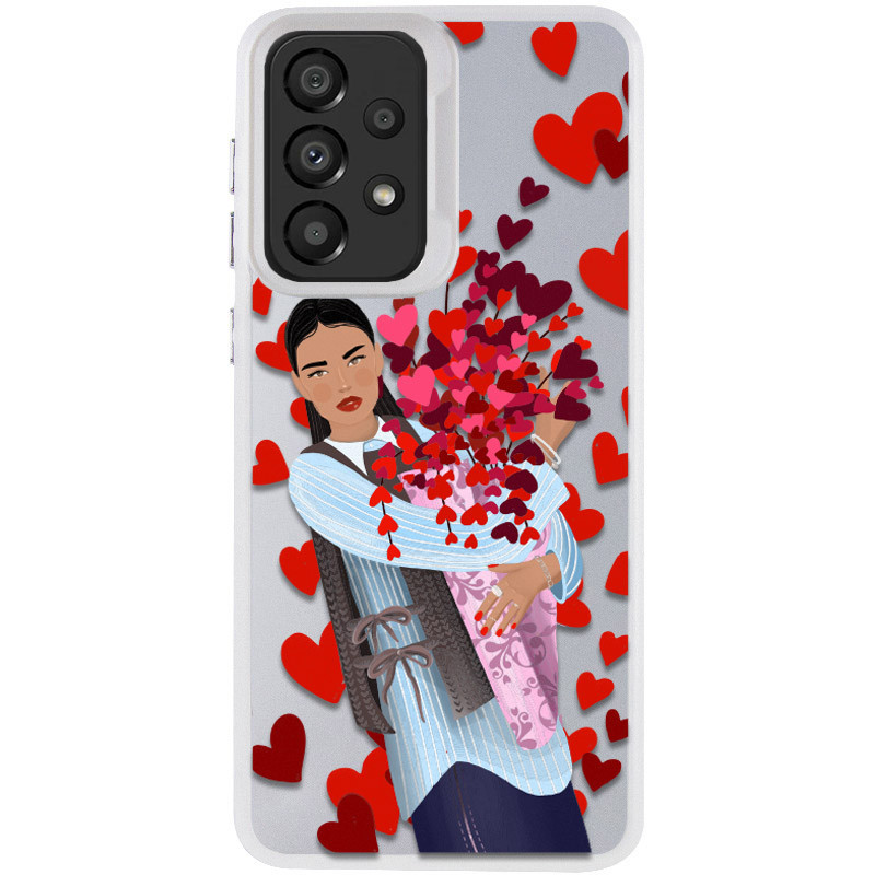 TPU+PC чохол TakiTaki Love magic glow для Samsung Galaxy A33 5G (Girl in love / White)