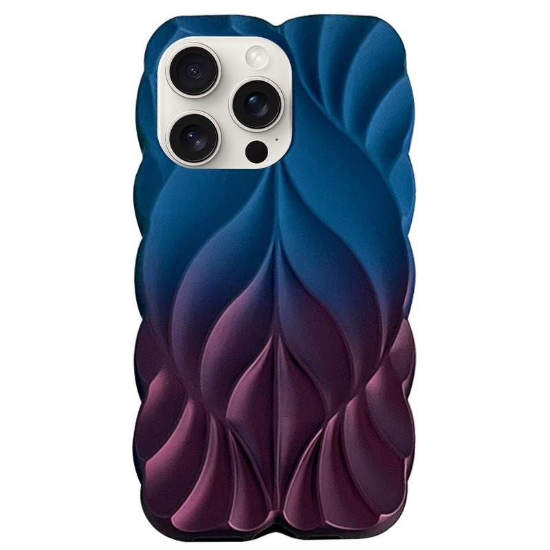 TPU чехол Leaf для Apple iPhone 16 Pro (6.3") (Navy Blue / Plum)