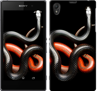 

Чохол Червоно-чорна змія на чорному тлі на Sony Xperia Z1 C6902 482144
