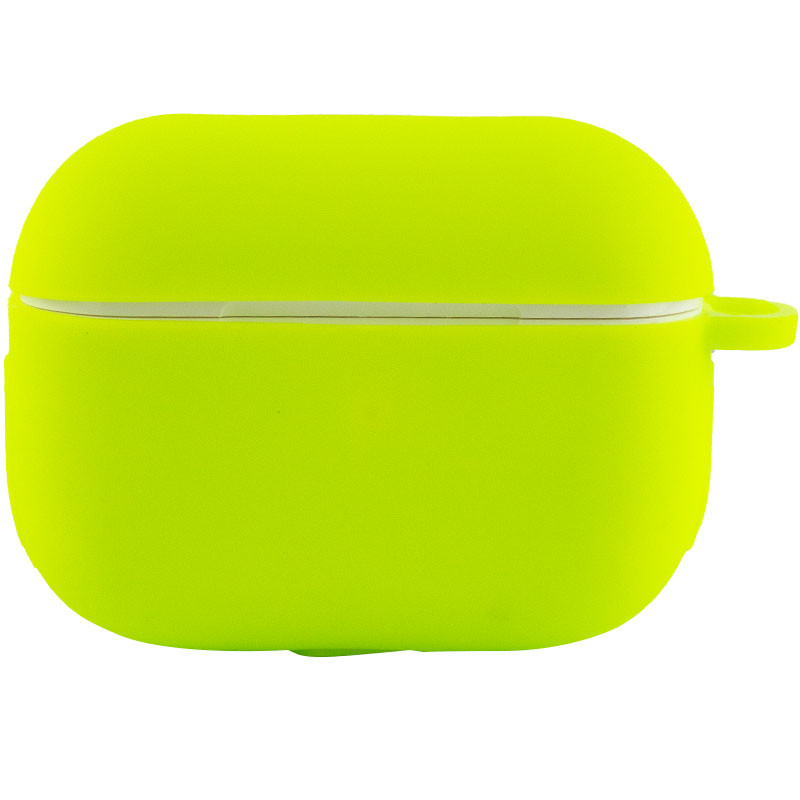 Фото Силиконовый футляр New с карабином для наушников Airpods Pro (Салатовый / Neon green) на vchehle.ua