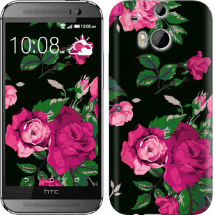 

Чехол Розы на черном фоне для HTC One M8 546881