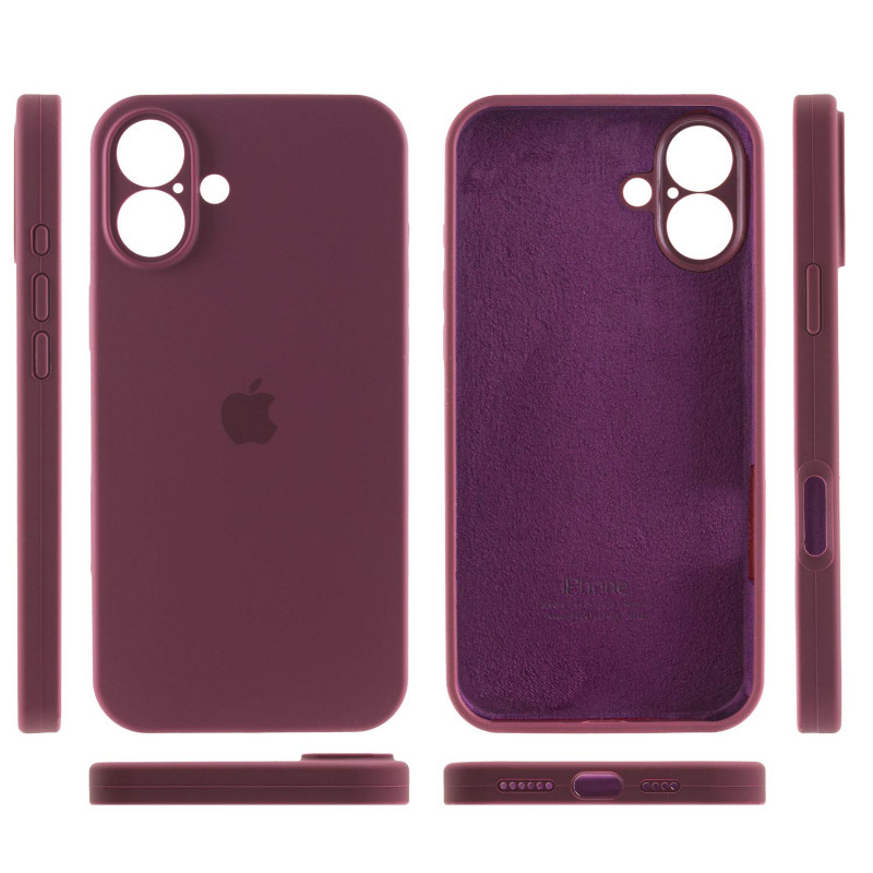 Фото Чохол Silicone Case Full Camera Protective (AA) на Apple iPhone 16 Plus (6.7") (Бордовий / Plum) в маназині vchehle.ua