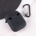 Силиконовый футляр с микрофиброй для наушников Airpods 1/2 (Черный / Black) в магазине vchehle.ua