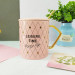 Чашка керамическая Pink print with Gold Spoon (03)