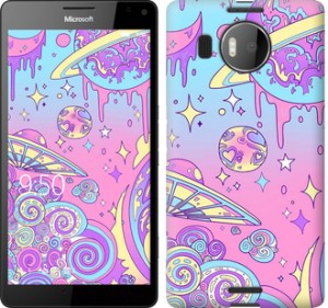 Чехол Розовая галактика для Microsoft Lumia 950 XL Dual Sim