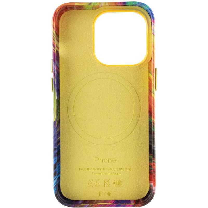 Шкіряний чохол Colour Splash with Magnetic Safe на Apple iPhone 14 Pro (6.1") (Orange / Red) в магазині vchehle.ua