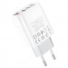 Фото МЗП Hoco C93A Easy charge 3-port digital display charger (Білий) на vchehle.ua