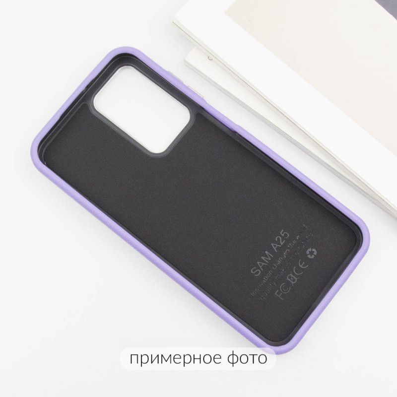 Шкіряний чохол Leather Case Metal Buttons на Samsung Galaxy S24 Ultra (Light Purple) в магазині vchehle.ua