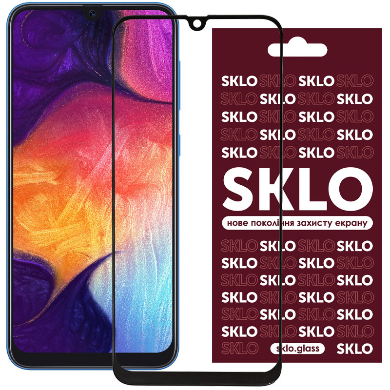 Захисне скло SKLO 3D на Samsung A20 / A30 / A30s / A50/A50s/M30 /M30s/M31/M21/M21s (Чорний)