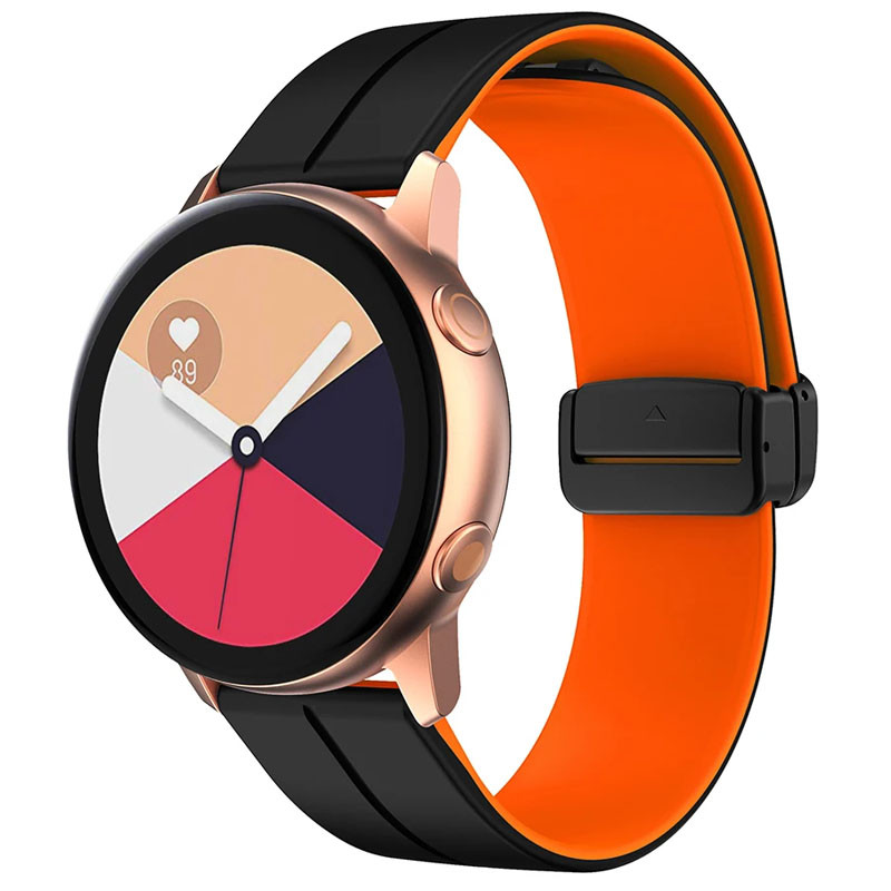 Силіконовий ремінець Classy для Smart Watch 20mm (Black / Orange)