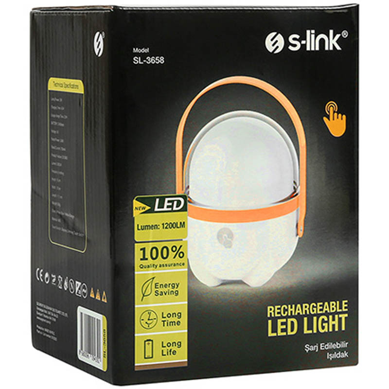 Фото Уценка Фонарь аккумуляторный S-link SL-3658 Touch On Off Led 2400mAh (Дефект упаковки / Белый) в магазине vchehle.ua