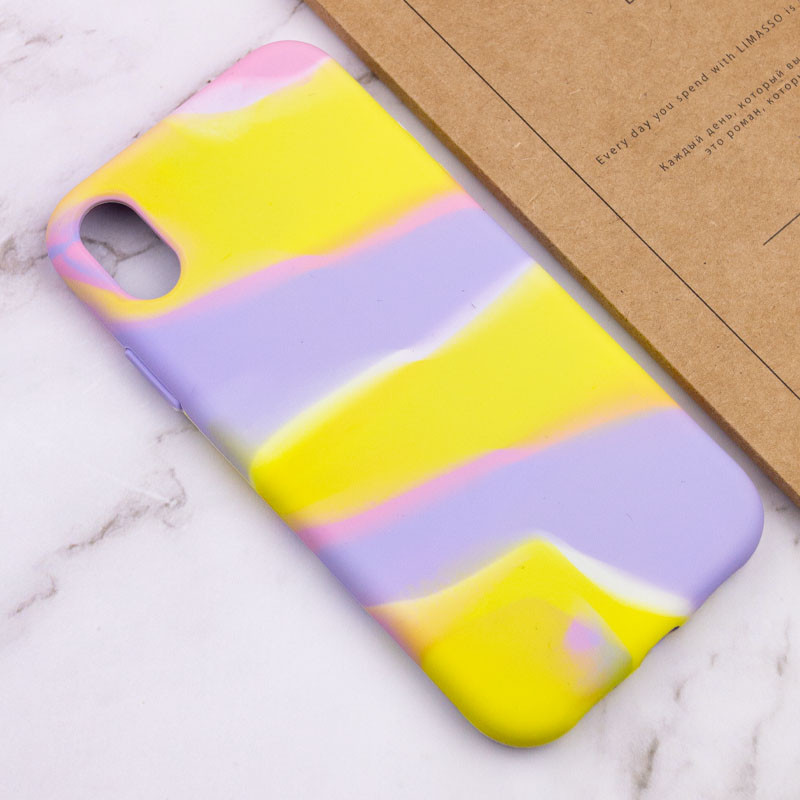 Чехол Silicone case full Aquarelle для Apple iPhone XR (6.1") (Сиренево-желтый) в магазине vchehle.ua