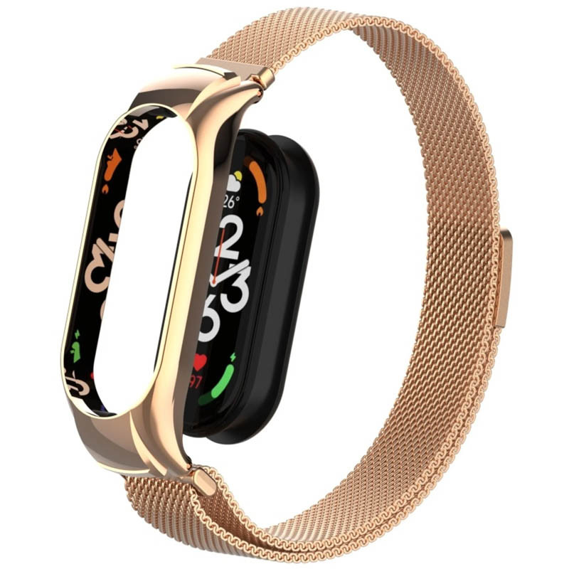 Ремінець Milanese Loop Design для Xiaomi Mi Band 3/4 (Rose Gold) в магазині vchehle.ua