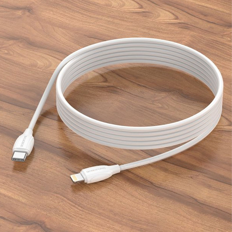 Фото Дата кабель Borofone BX19 Type-C to Lightning (2m) (Білий) в маназині vchehle.ua